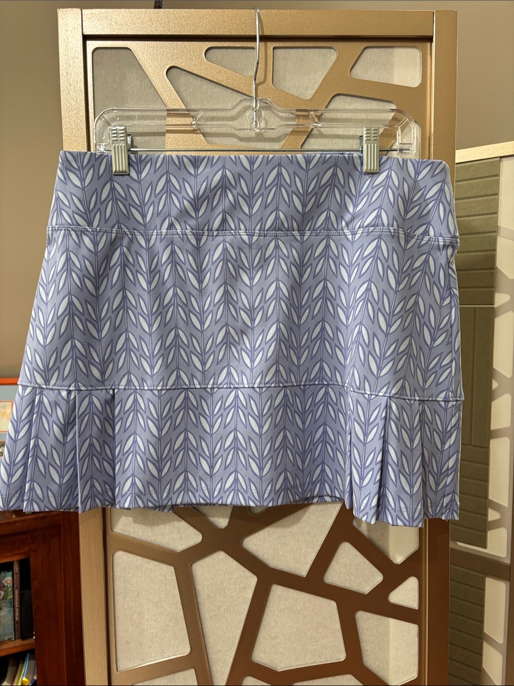Sigrid Olsen Lavender Leaf-Print Skater Skirt